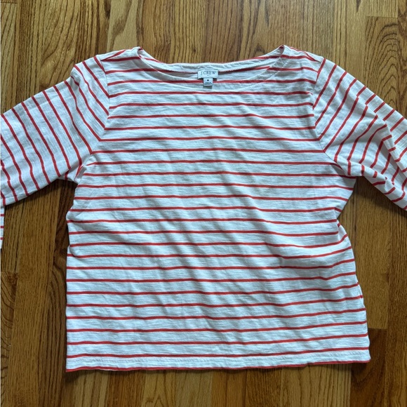 Tops - J.Crew Medium Red Stripe 3/4 sleeve tee yacht fashion